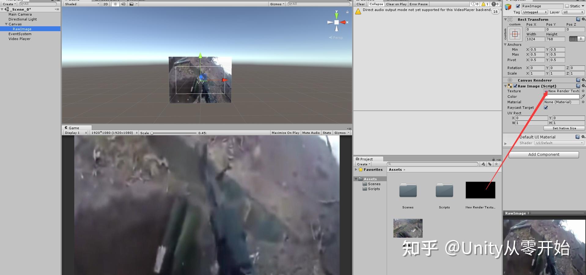 Unity的UGUIRowImage搭配VideoPlayer实现Unity中视频播放（附VideoPlayer播放视频没有声音解决方法） 知乎