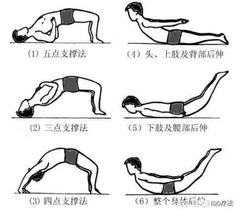 其次再来给大家讲讲什么是"五点拱桥式"锻炼?