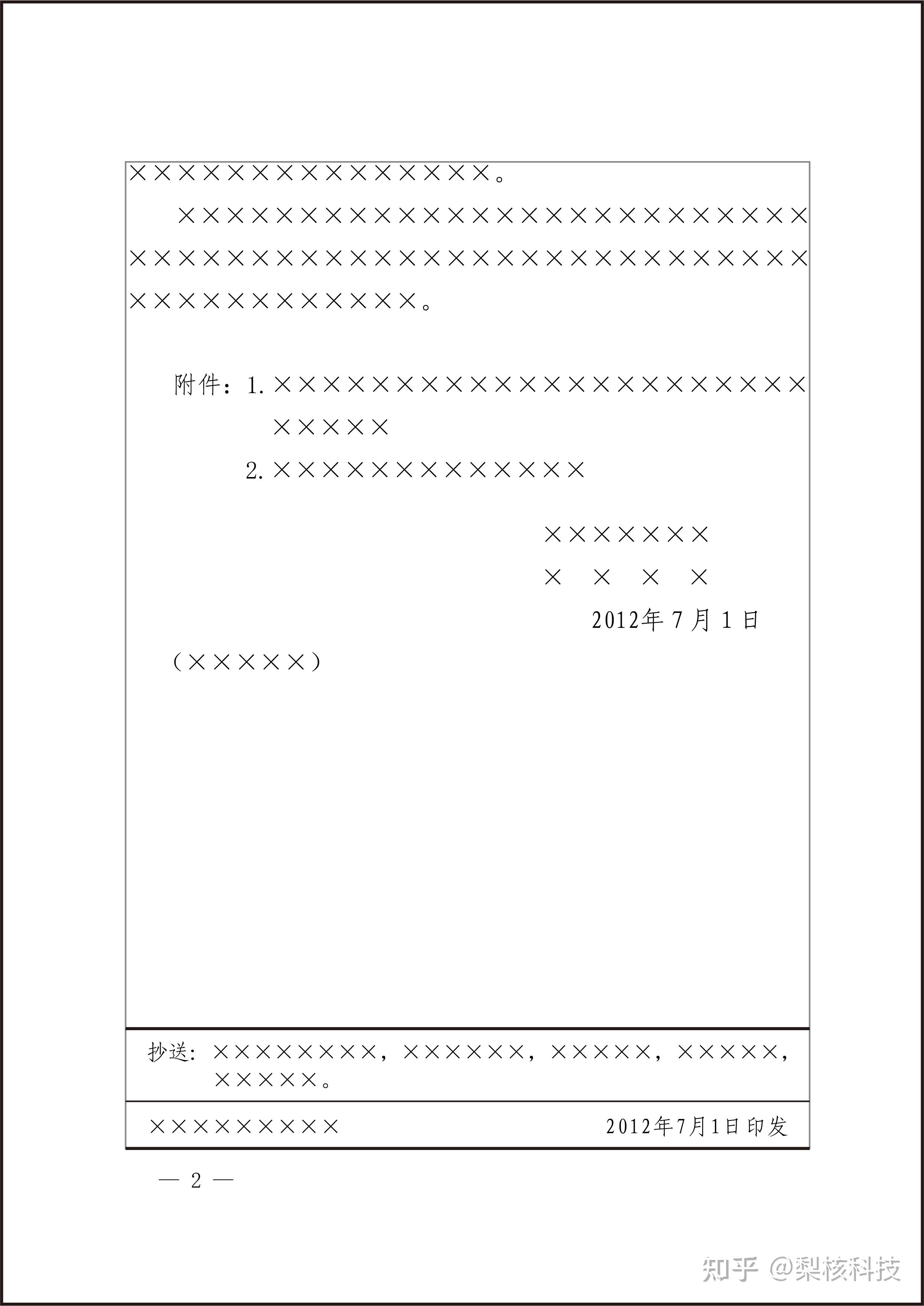 法定公文不加蓋公章的落款格式是什麼樣的?