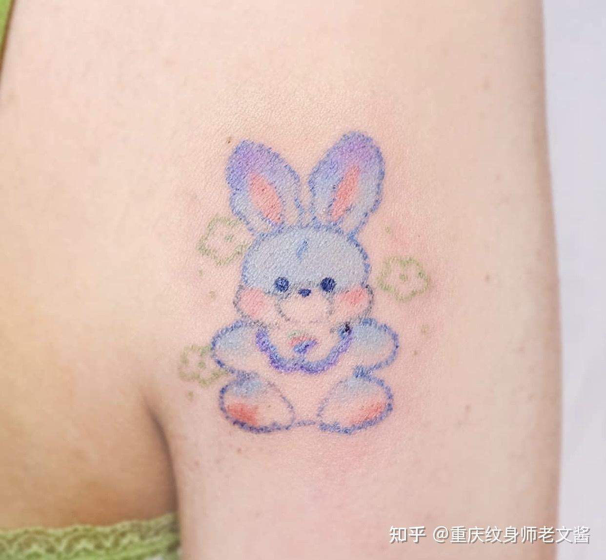 兔子纹身图案可爱-图库-五毛网