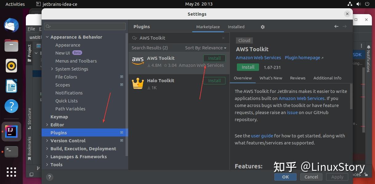  Linux IntelliJ IDEA AWS Toolkit 