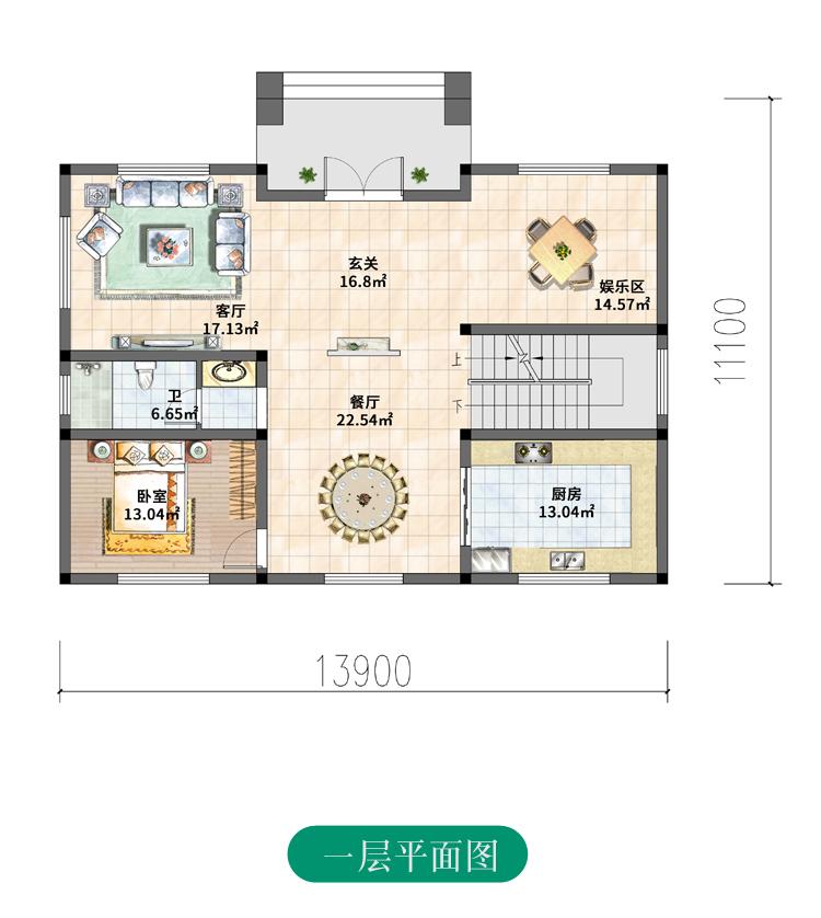 140平方二层别墅户型图图片