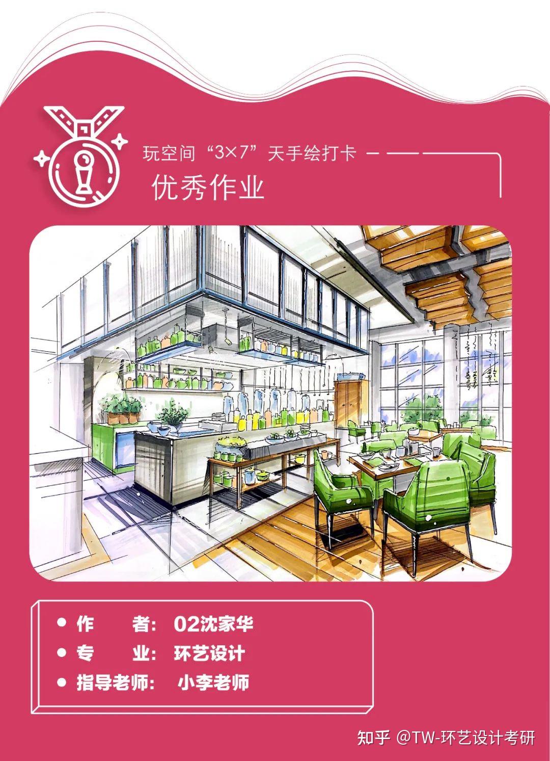 环境艺术设计考研五月3×7天手绘打卡—室内方向优秀作品展示 - 知乎