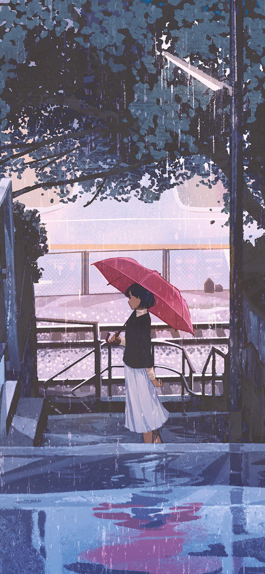 有没有动漫风格的雨景手机壁纸呢? - 知乎