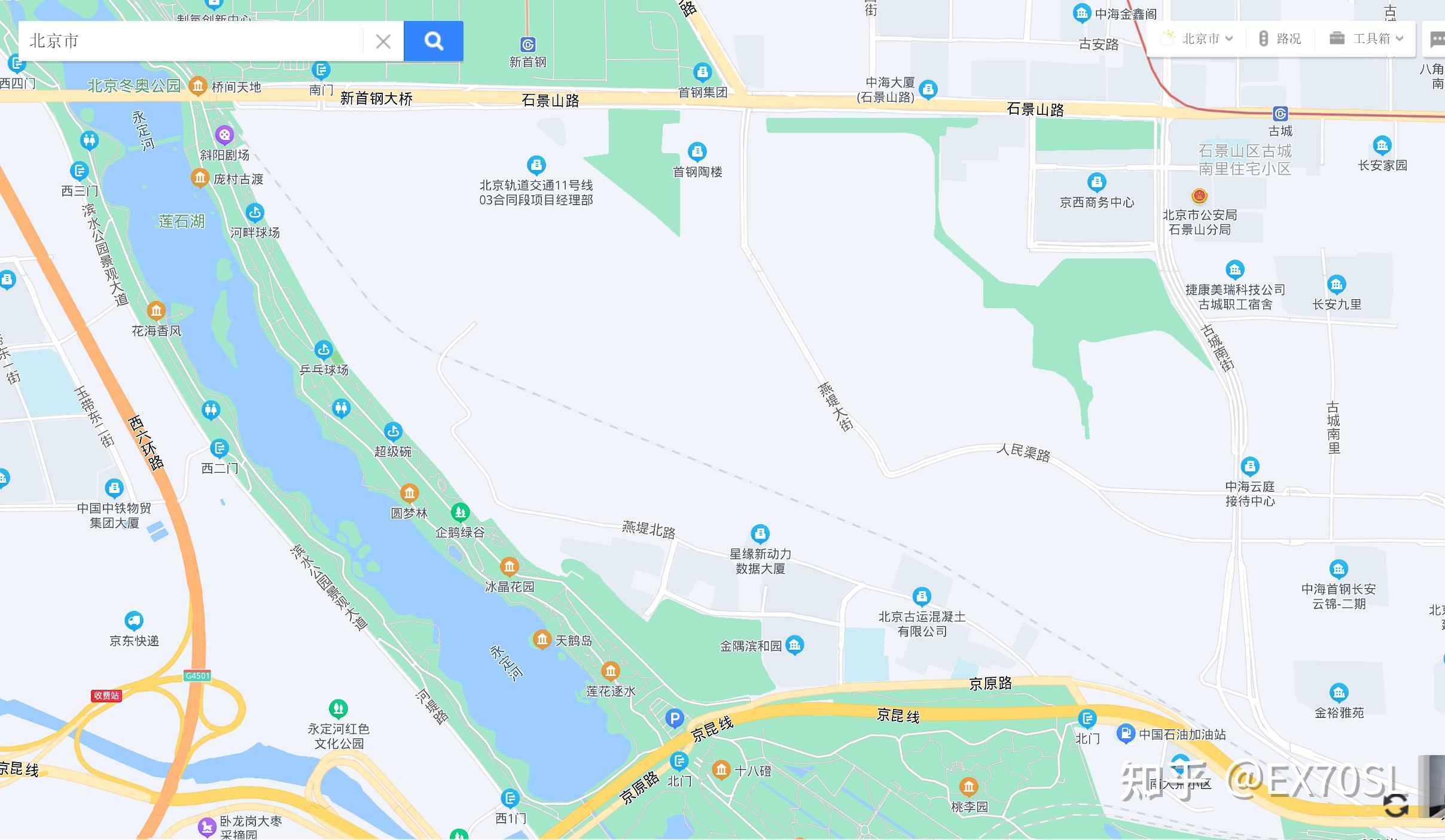 北京石景山地区图 知乎