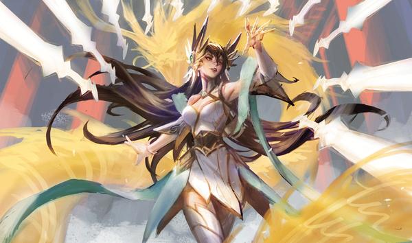 作画过程也是一路推敲,最后呈现仙气辉煌的刀妹