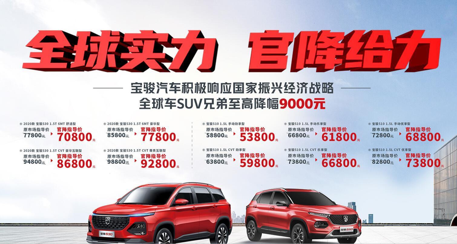 宝骏510530销量暴跌官方调价优惠高达9000元
