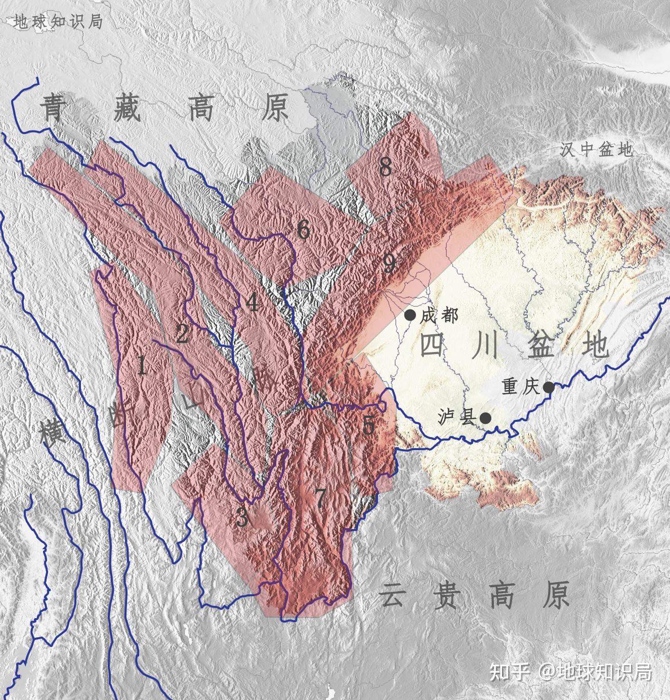 木裡區,鮮水河區,安寧河-則木河區,峨邊-金陽區,壤塘-馬爾康-黑水區