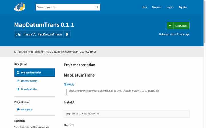 Python地图坐标系转换库MapDatumTrans发布 - 知乎
