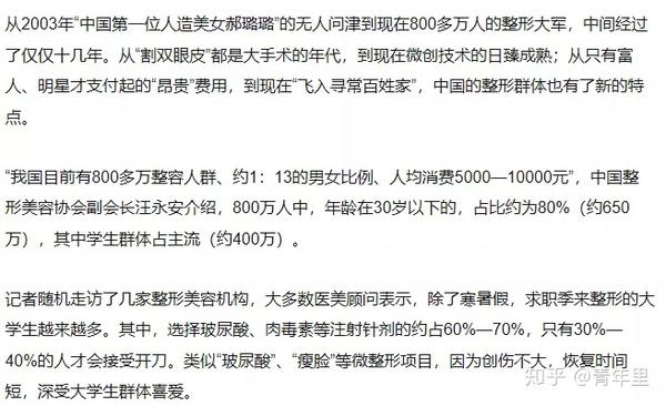 400万学生加入整形大军 接受真实的自己到底有多难 知乎