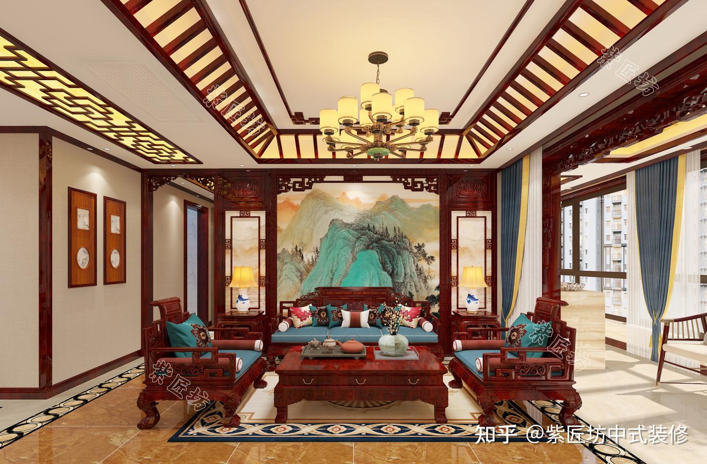 中式装修丨石家庄260㎡改善大平层,感受高雅大气的中式家 - 知乎