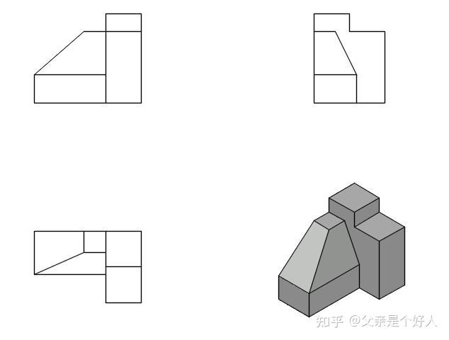 求解这几个三视图怎么画