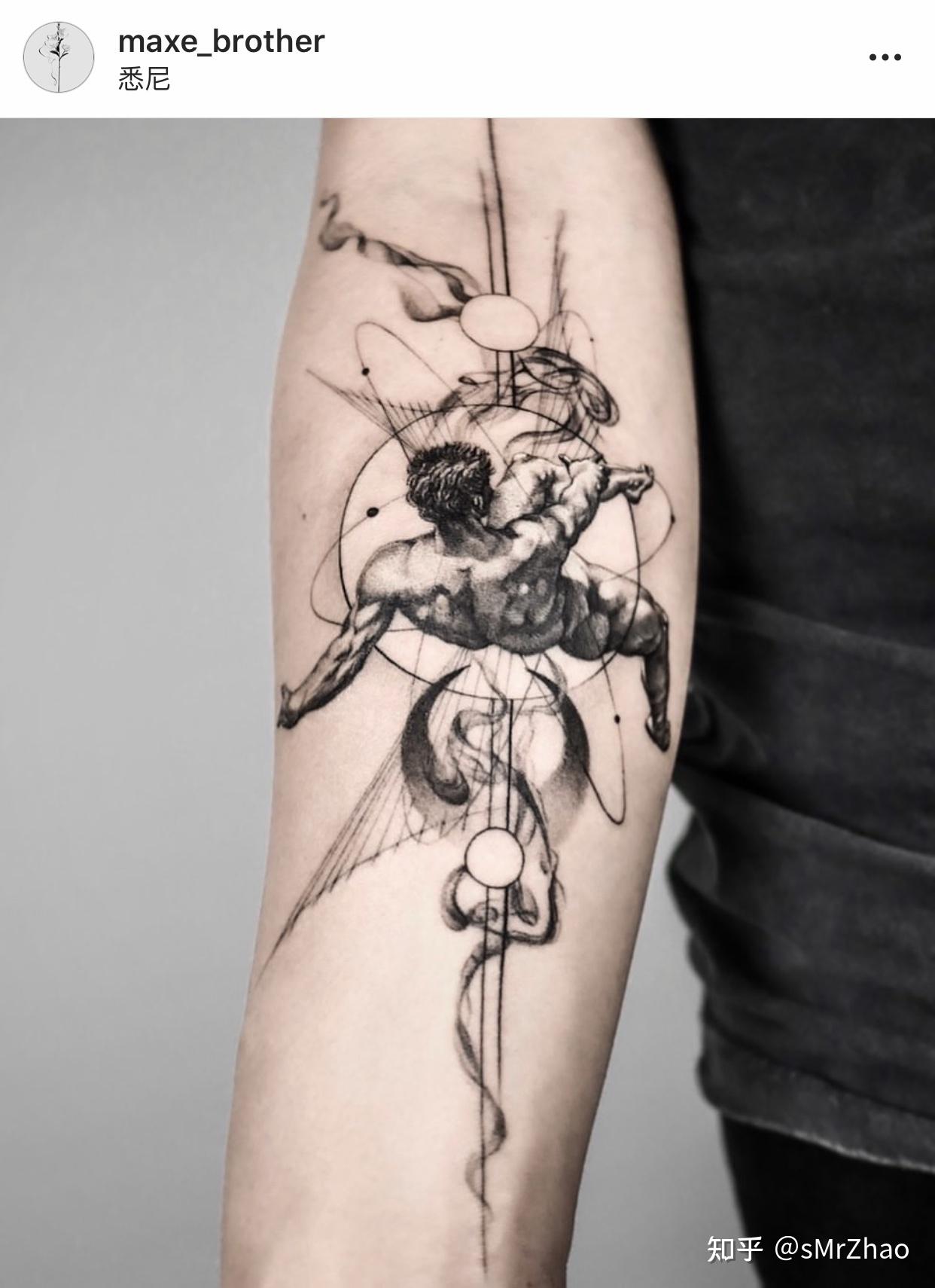 smrzhao纹身推荐第240期黑白动植物肖像单针几何写实精致花臂