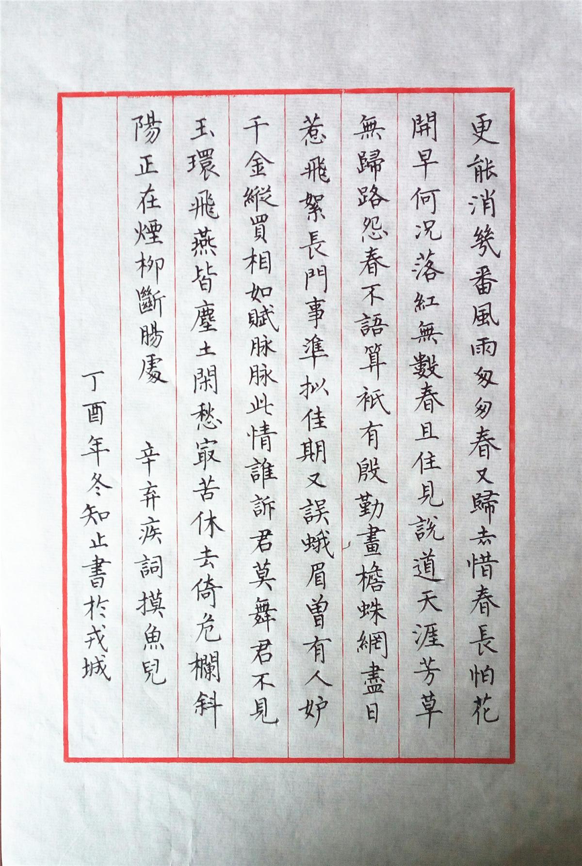 辛弃疾《摸鱼儿》手写钢笔字笔友钢笔书法习作欣赏