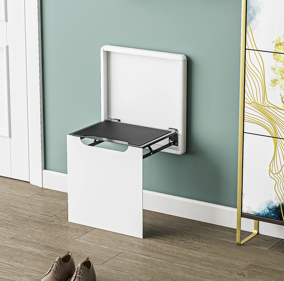 04壁挂式折叠椅,隐形收纳,出门换鞋更便利