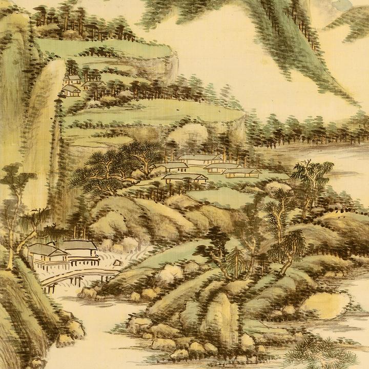 No5893 掛軸 〈王原祁 黄慎 慧君〉 玉樹精清 紙本 中国画 送料無料