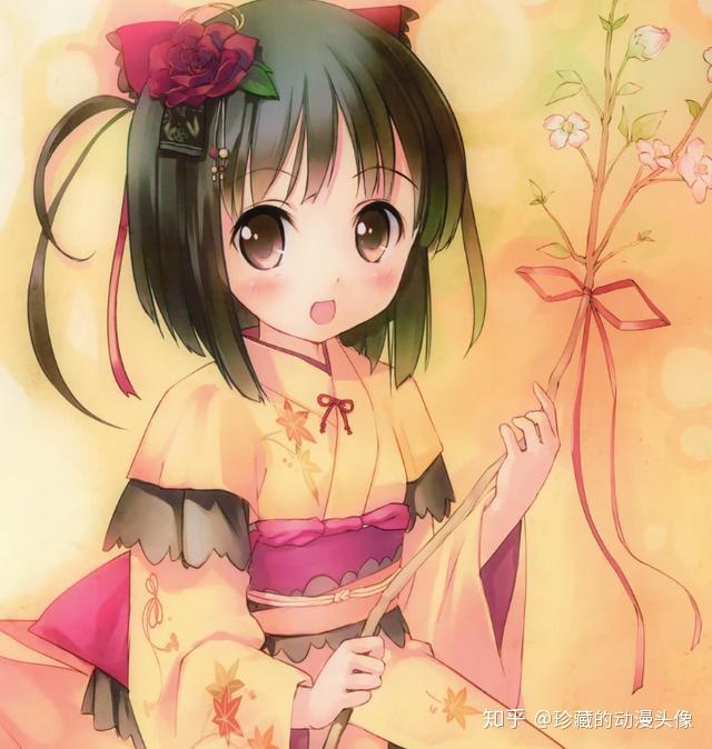 二次元和风美图欣赏身穿和服打扮华丽神采飞扬的漂亮女生