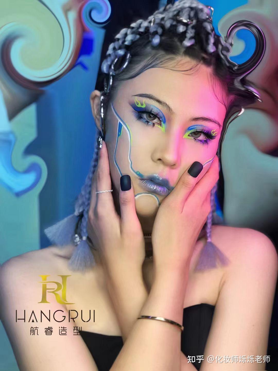 赛博朋克妆容科幻未来感ai仿生人