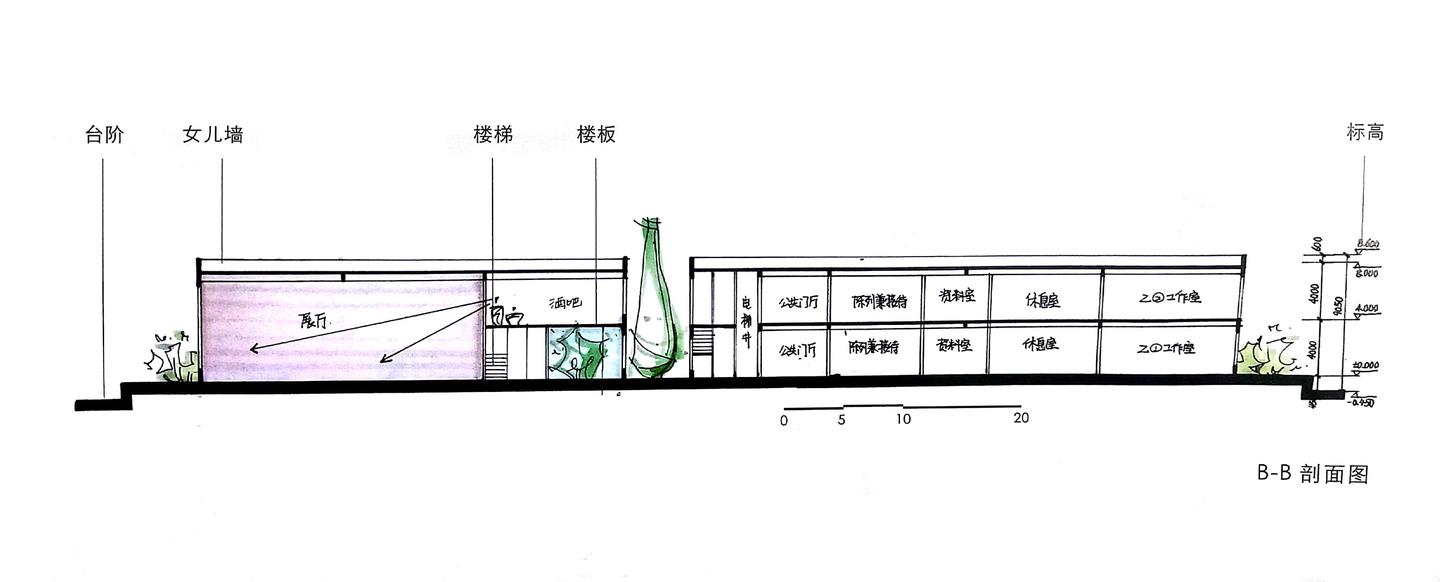 干货分享建筑快题剖面图