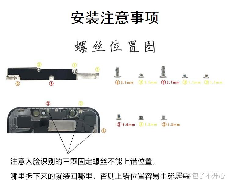 iPhoneX螺丝对应细节图图片