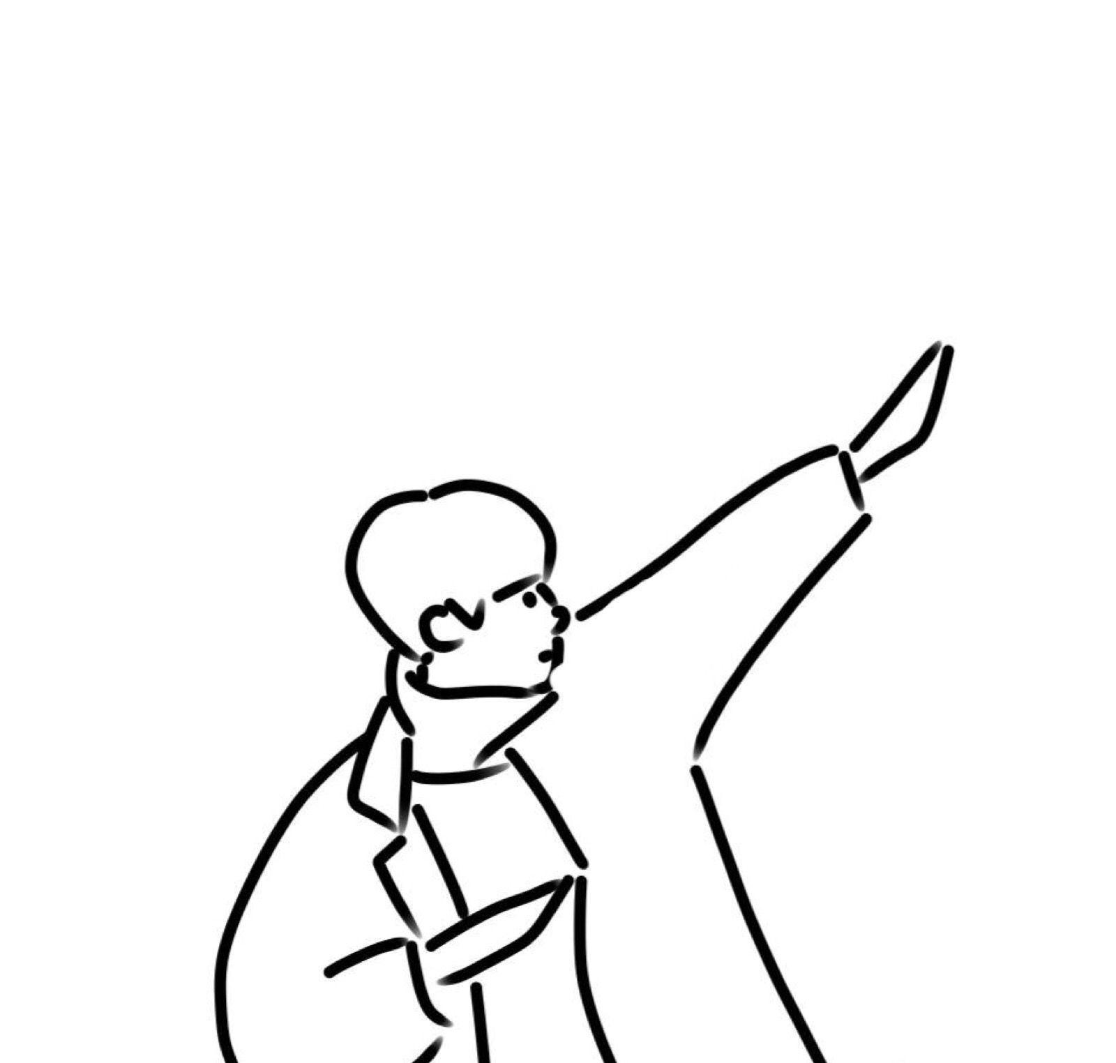 有没有类似这样白底简单黑色线条的人物图片作壁纸或者头像?