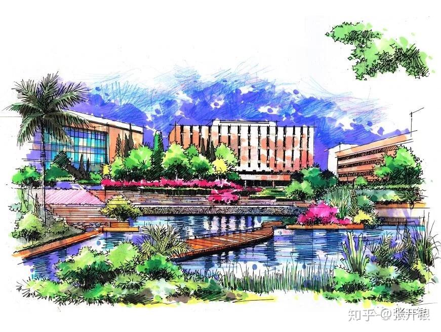 风景园林与建筑学这两种马克笔手绘画风,您喜欢哪一种? - 知乎
