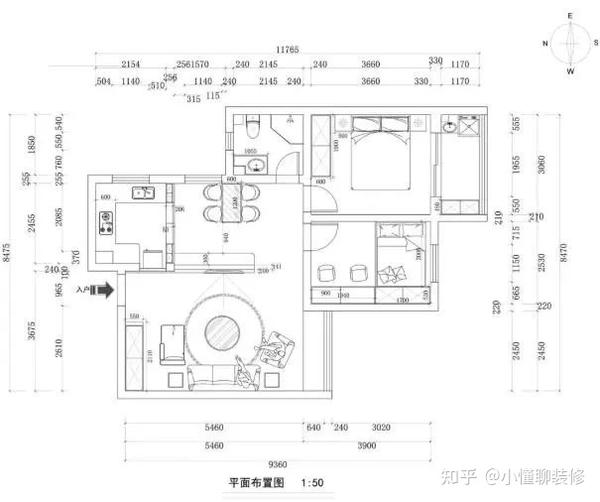 69平小户型两房,客厅做半墙隔断,设计超实用! - 知乎