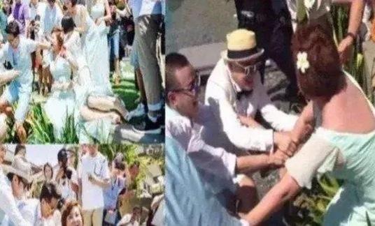 包贝尔婚礼伴郎事件为什么男伴郎调戏女伴娘受伤的是女生而男生毫无