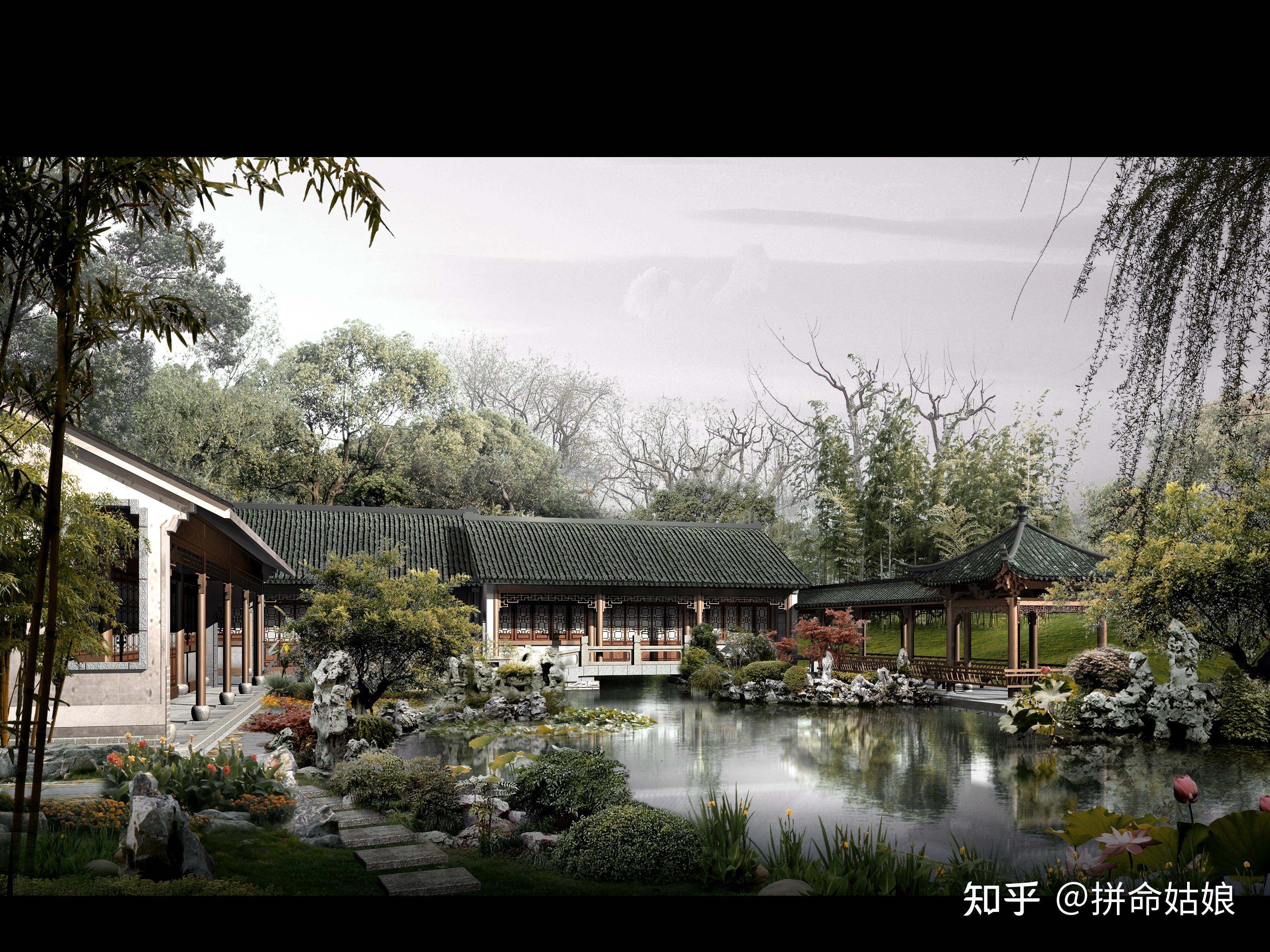 软件设计篇ps效果素材素材02ps江南水乡古建效果图后期psd分层素材01