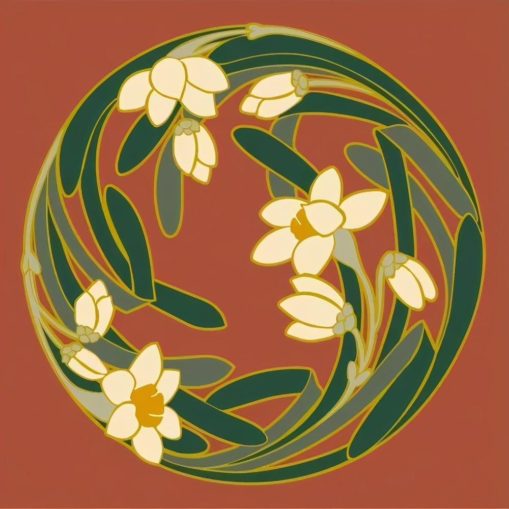 和服上的植物图案