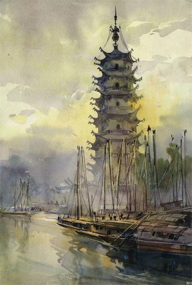 清华才女画家华宜玉笔下古建筑国风十足赏析