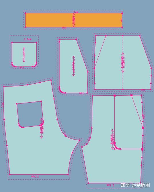 男装图纸男士休闲短裤制版纸样分享