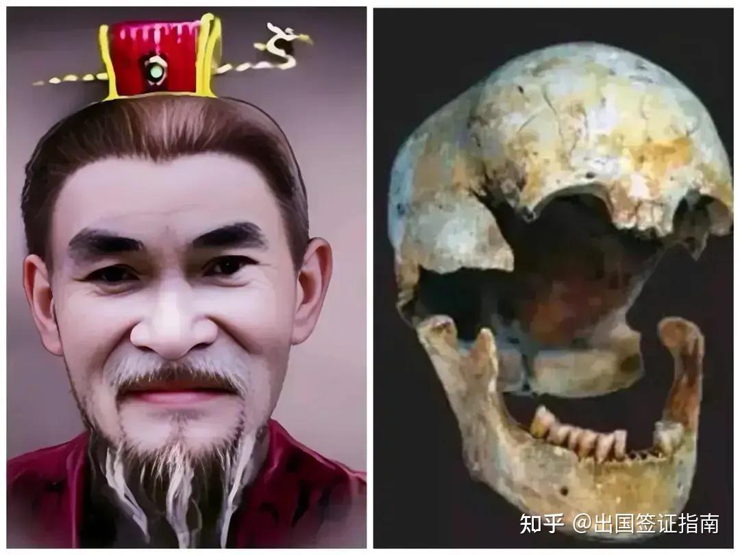 从棺椁中被拖出来的,头骨只残存有后脑勺和顶骨,其他部分都荡然无存了