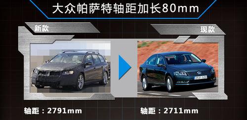 大众新帕萨特轴距加长80mm增混动车型
