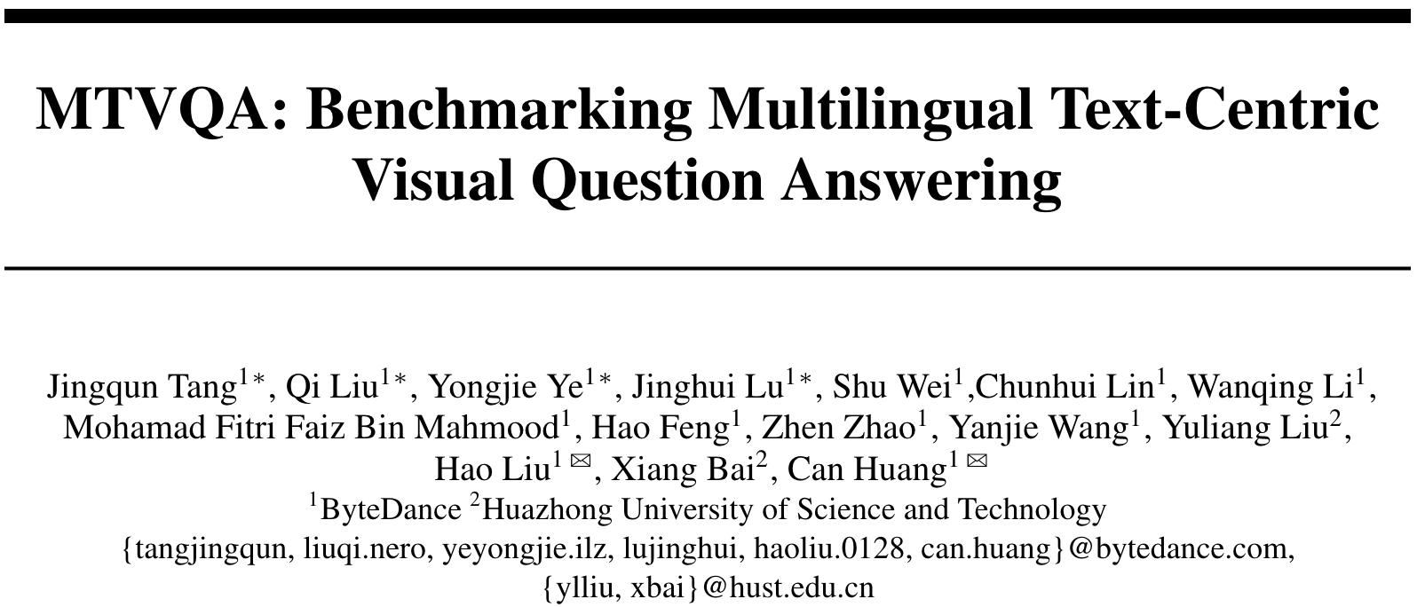 多模态大模型的多语种文字理解能力还有很长的路要走，字节、华科联合发布MTVQA Bench