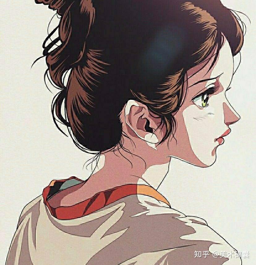 插画美术钟爱复古风头像手绘人物插画漫画师amusement01