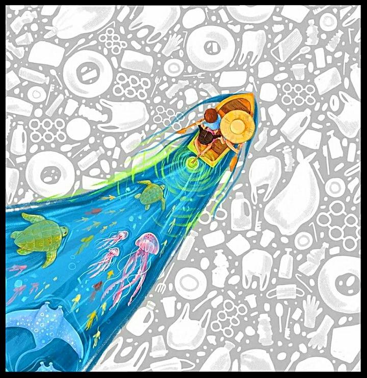 震撼心灵的海洋垃圾插画【系列一】