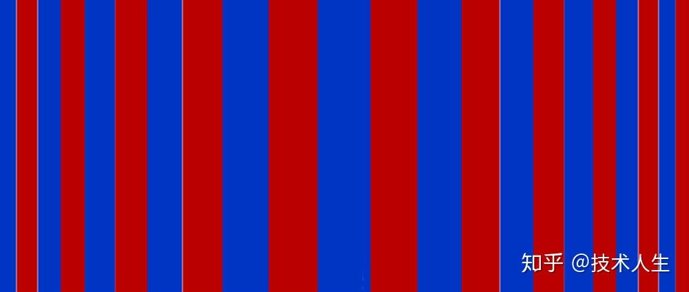 一张纸红蓝条块相间如果区间距离越来越小直至趋近无穷小我们会看到