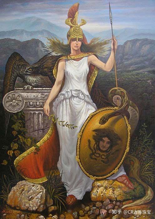 雅典娜女神像油画图片