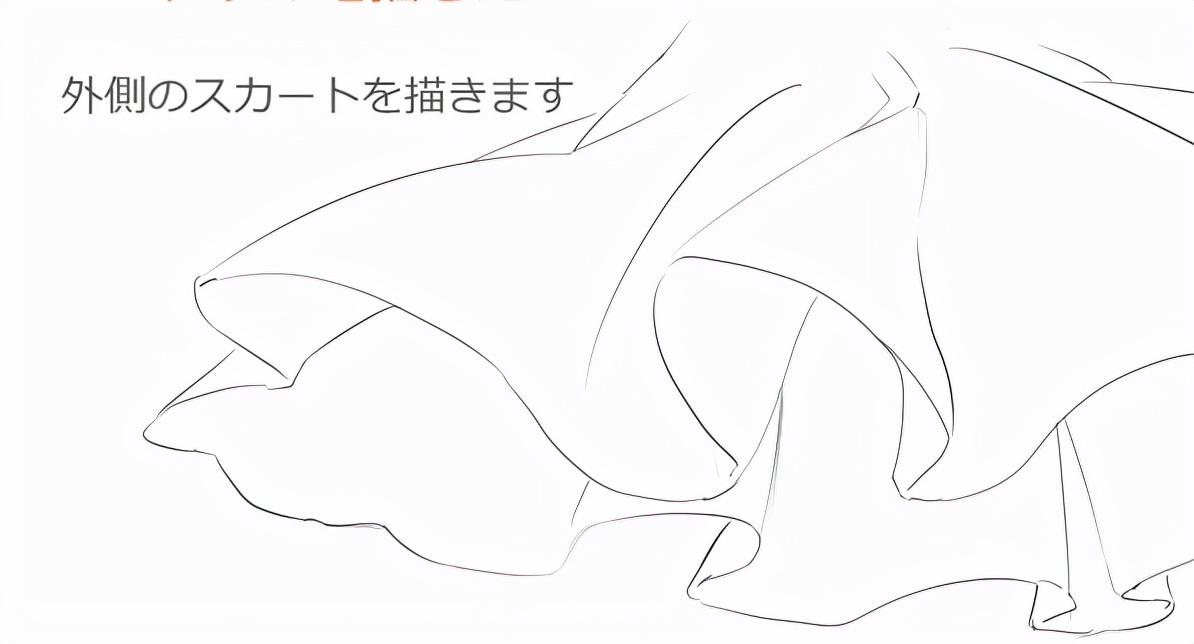 二次元礼服裙边褶皱怎么画简易服装上裙边褶皱效果画法