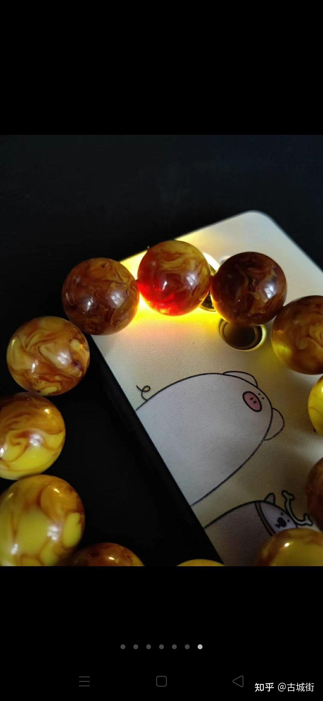 原矿鸡油黄琥珀蜜蜡手串一对色泽纯正华丽大气包浆均匀自然