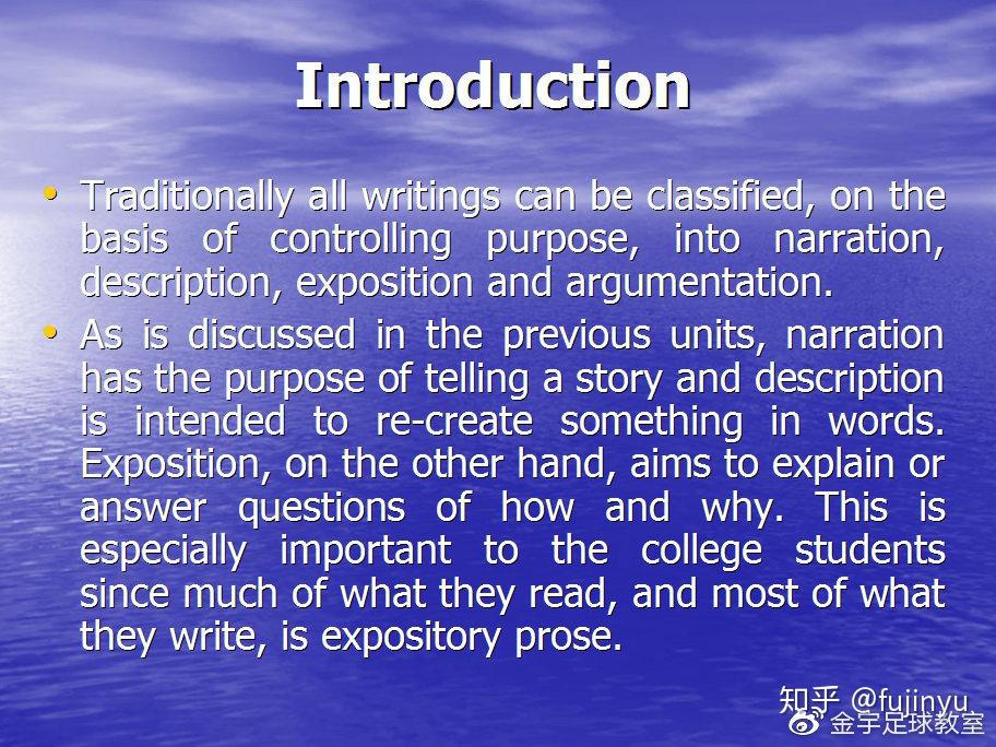 【金宇英语教室】说明文写作——简介(Exposition——An Introduction) - 知乎