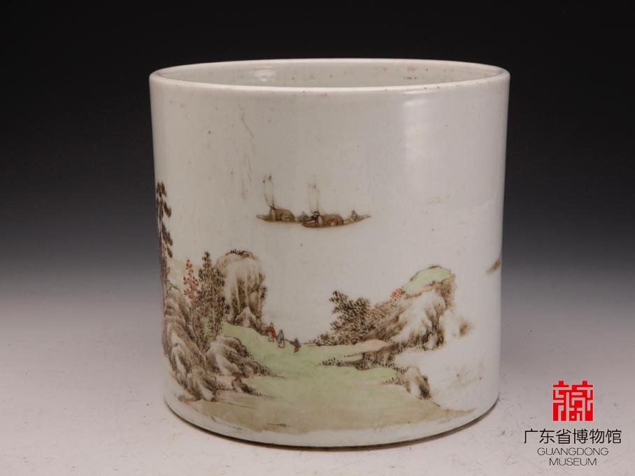 清代 古唐物 茶合 人物 采菊東籬下 （陶淵明）梅写 中国
