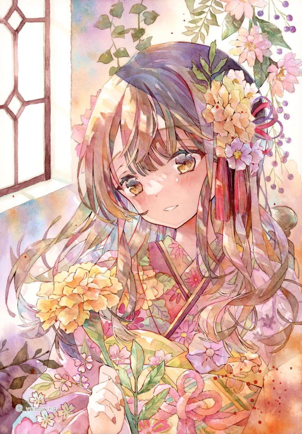 【画师推荐】手绘界天花板!缤纷绚丽的水彩少女,画师还是位美少女?