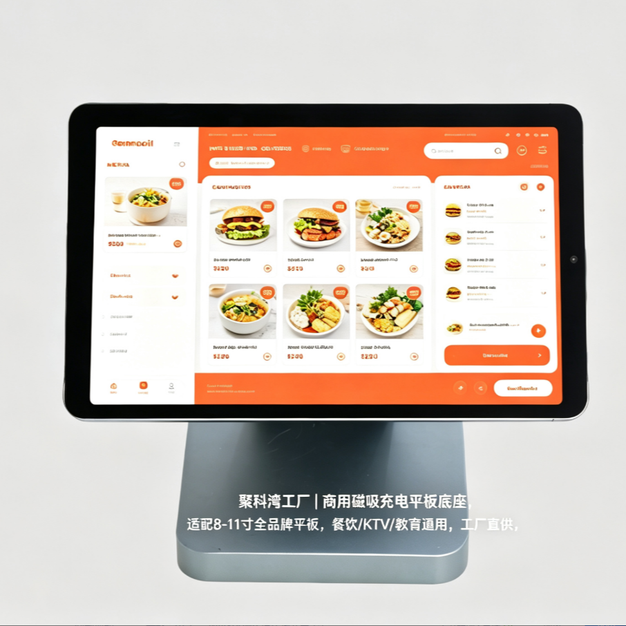 为什么寿司店普遍用平板电脑配磁吸充电底座?背后是商用场景的精准适配