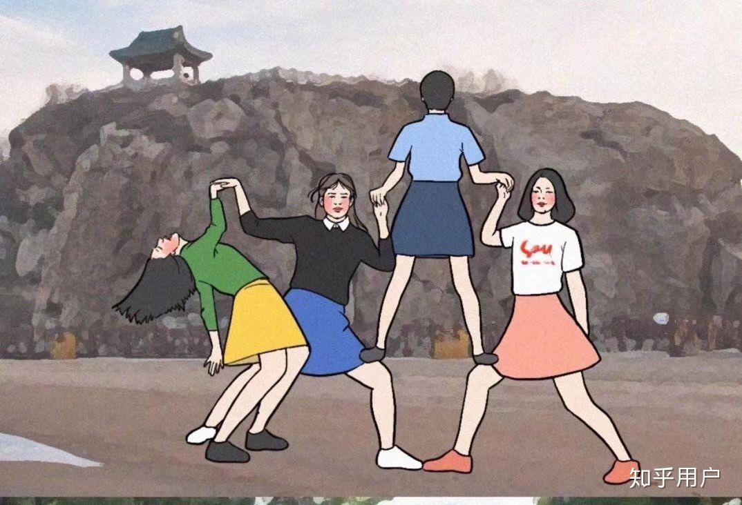 有什么四个人拍照的搞笑姿势吗