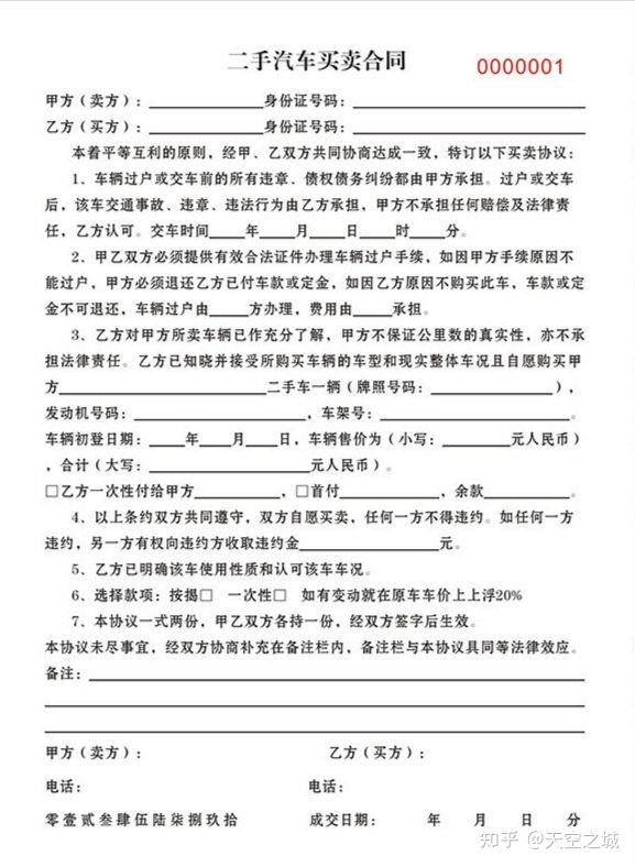 二手汽车买卖合同，全面解析与注意事项