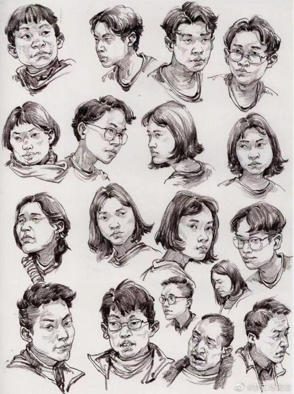 梦工场速写头部练习