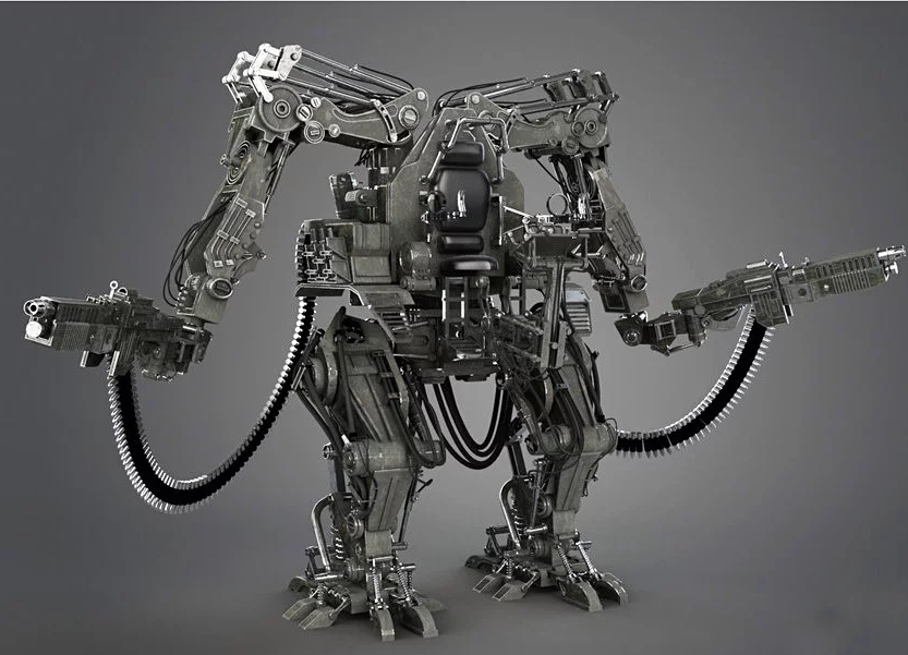 《黑客帝国2》——2003年apu(armored personal units) 机器人打机器