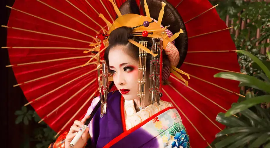 日本花魁头上的发饰图片